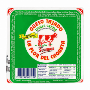 Queso doble crema La Flor Del Caquetá tajado x200g