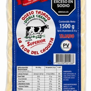 QUESO DOBLE CREMA SUPERIOR TAJADO 1500 g